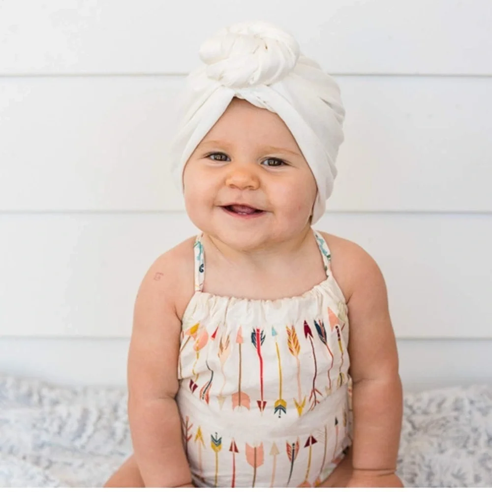 Baby Turban Hat 5 Pack Set - Headwrap Infant Toddler Bun Knot Hospital Hat